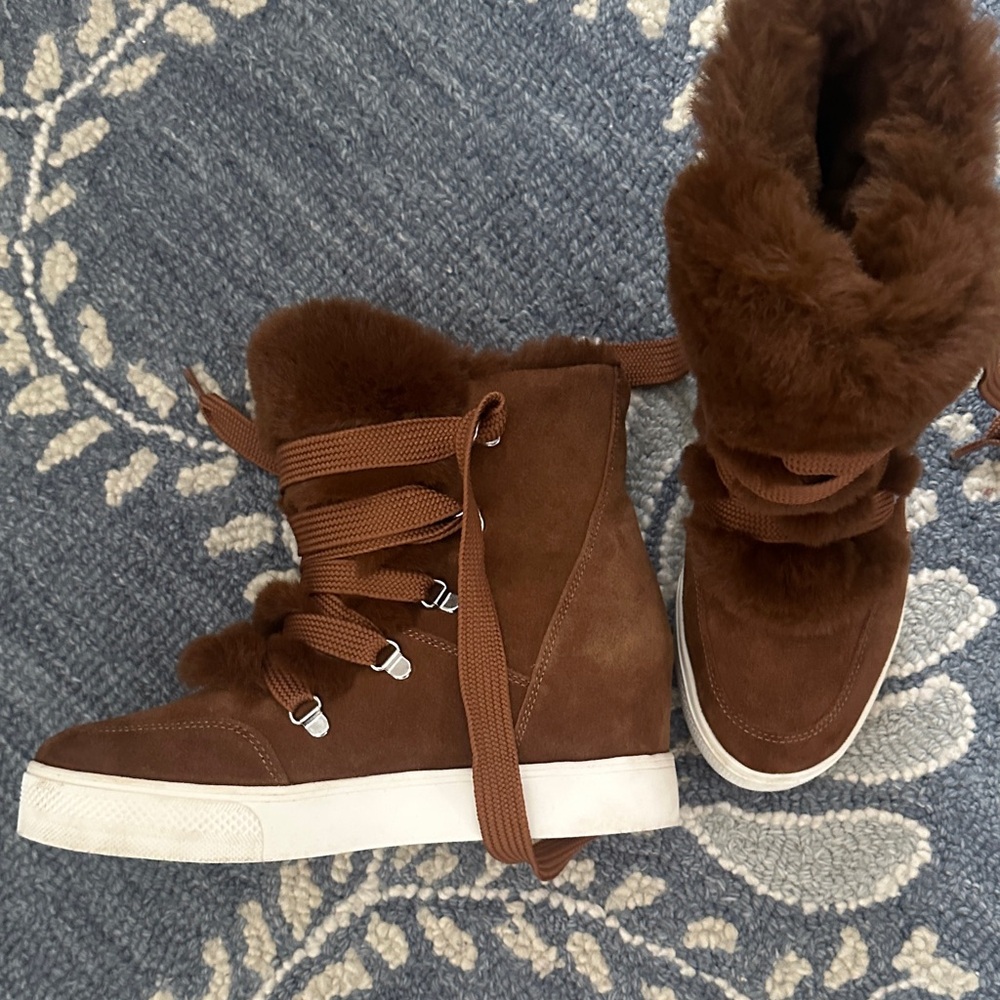 Steve Madden Brown Fur-Lined Sneakers - Picture 4 of 6